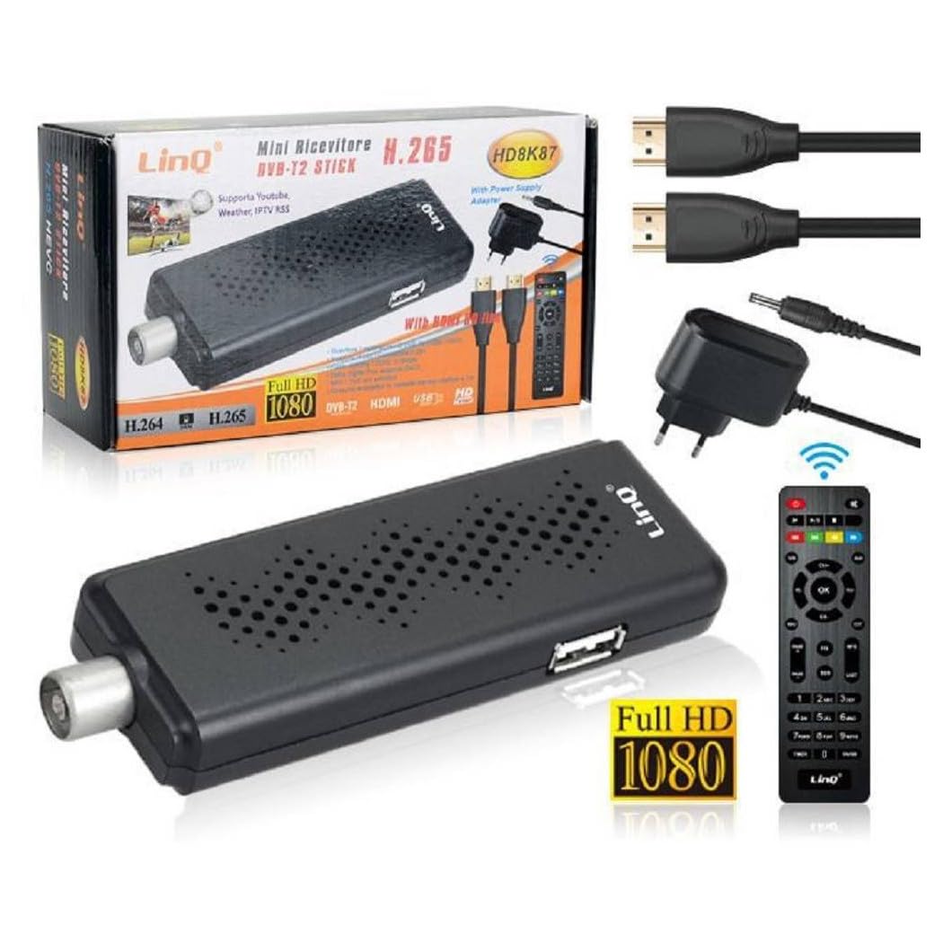 Trade Shop - Mini Decoder Digitale Terrestre Dvb-t2 Dongle Stick Hdmi Hevc H.265 1080p Hd8k87