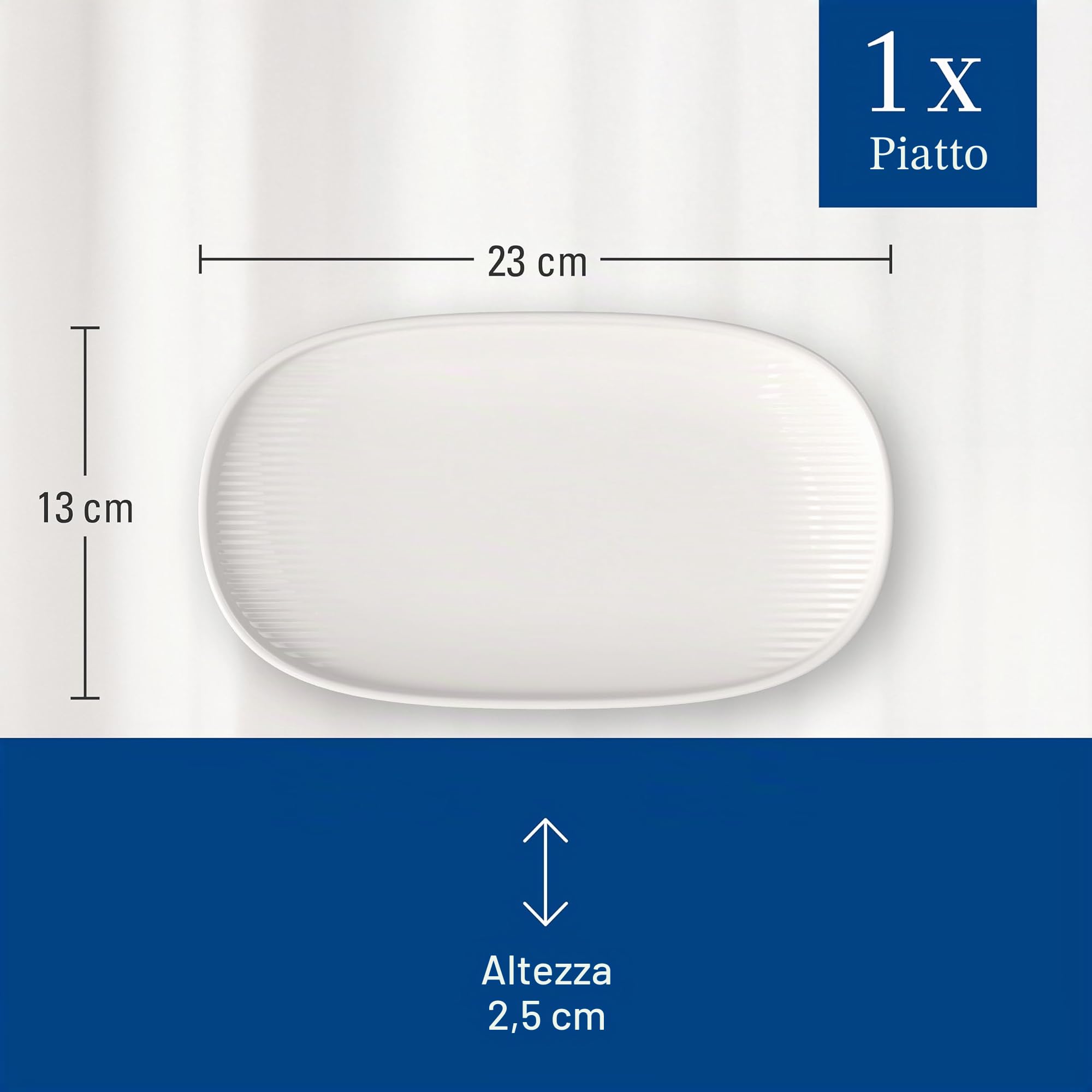 Villeroy & Boch - Afina piatto universale, piatto da portata per pietanze, lavabile in lavastoviglie, utilizzabile nel microonde, porcellana Premium Made in Germany, bianco