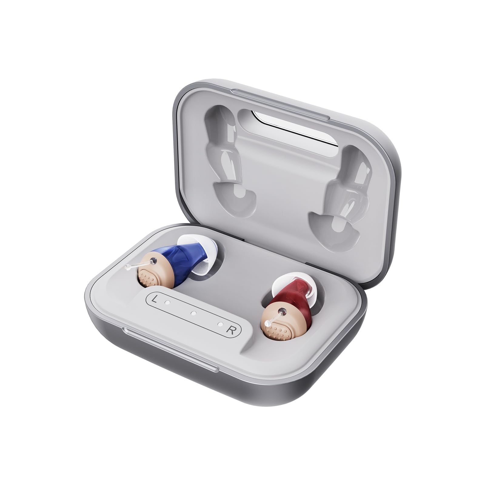 Rechargeable Hearing Aids for Seniors, Smart Noise Reduction Hearing Aid with Crystal Clear Sound, with Portable Charging Case