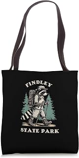 Funny Findley State Park Ohio Hiking Trail Raccoon Tote Bag