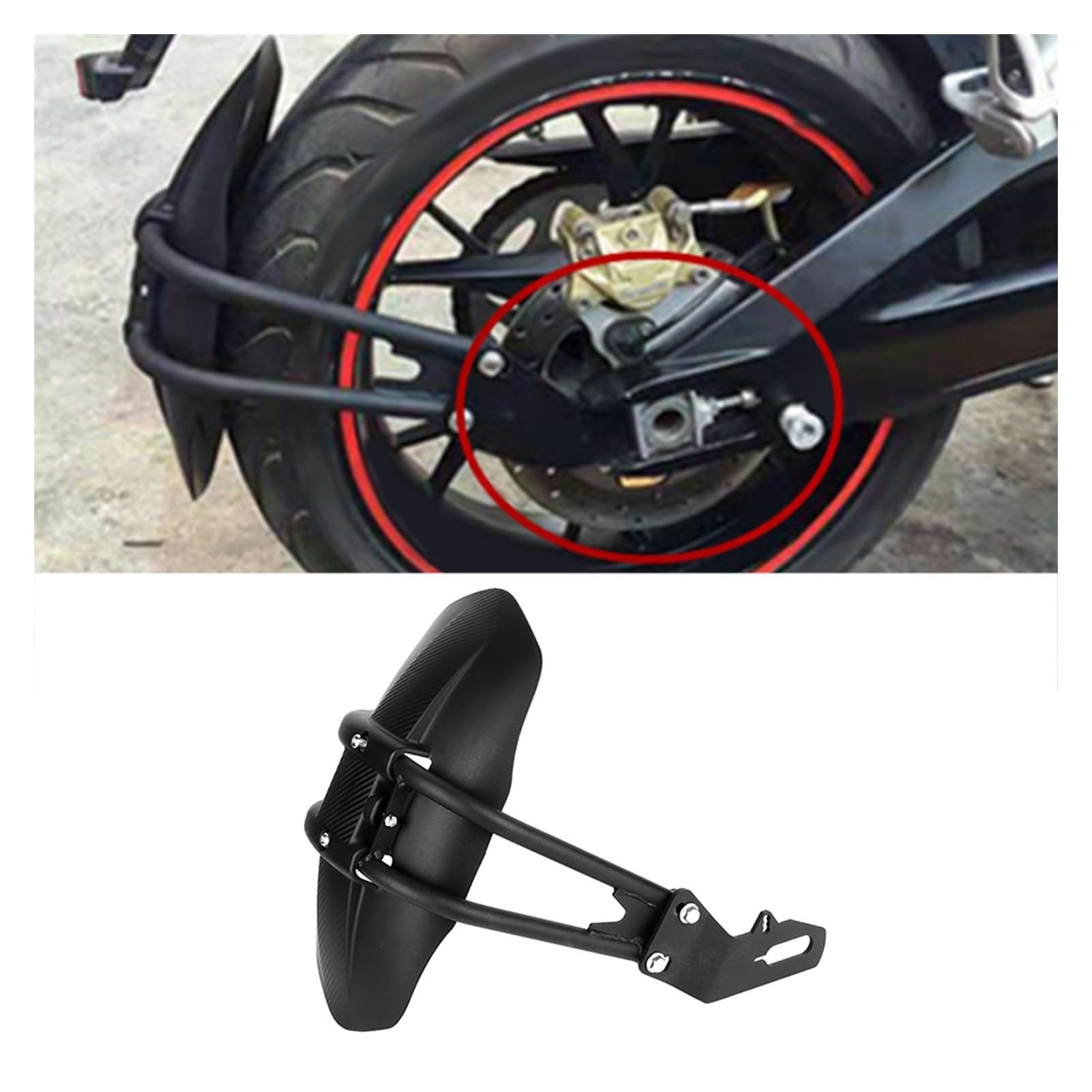 Guardabarros Splash Motocicleta Guardabarros De Motocicleta Modificado Rainboard Protector Cubierta Trasera Astillas Piedras Neumático contra Salpicaduras Extensor Conjunto Accesorios