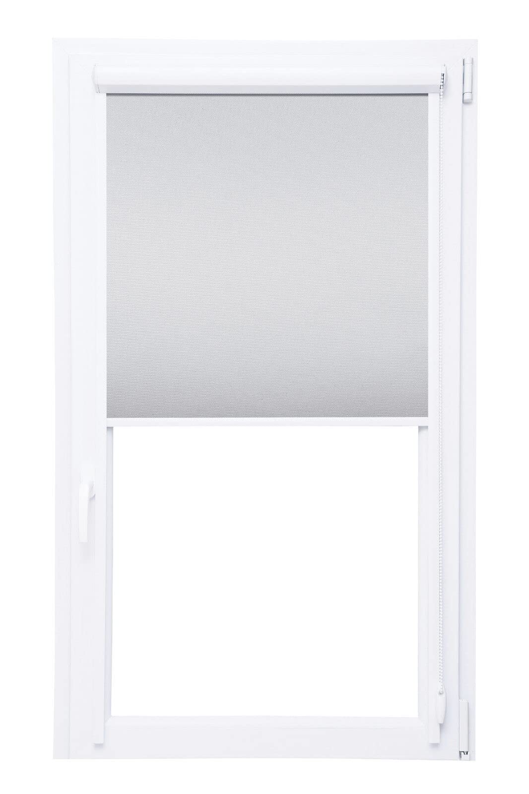 Tenda oscurante con scatola e barre laterali 100% oscuramento termico - MEGA selezione - 18 dimensioni - 12 colori, senza fori (90x150 cm, grigio chiaro)