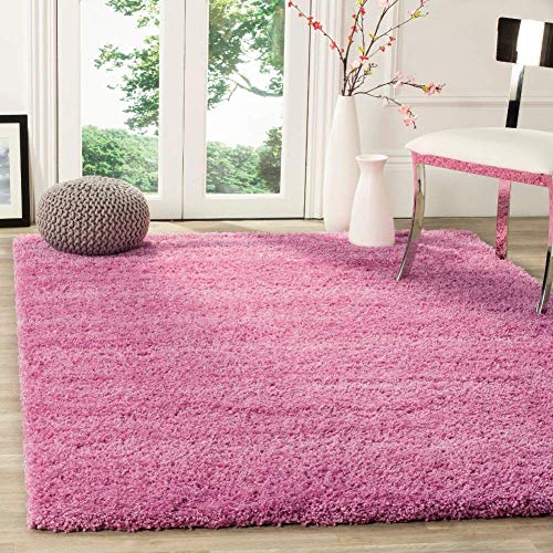 Image of Imra Carpet for Home Handwoven Fluffy Shag Collection with 2 inch Thickness 4.1 X 6.2 Feet (120X180 cm) Color Pink
