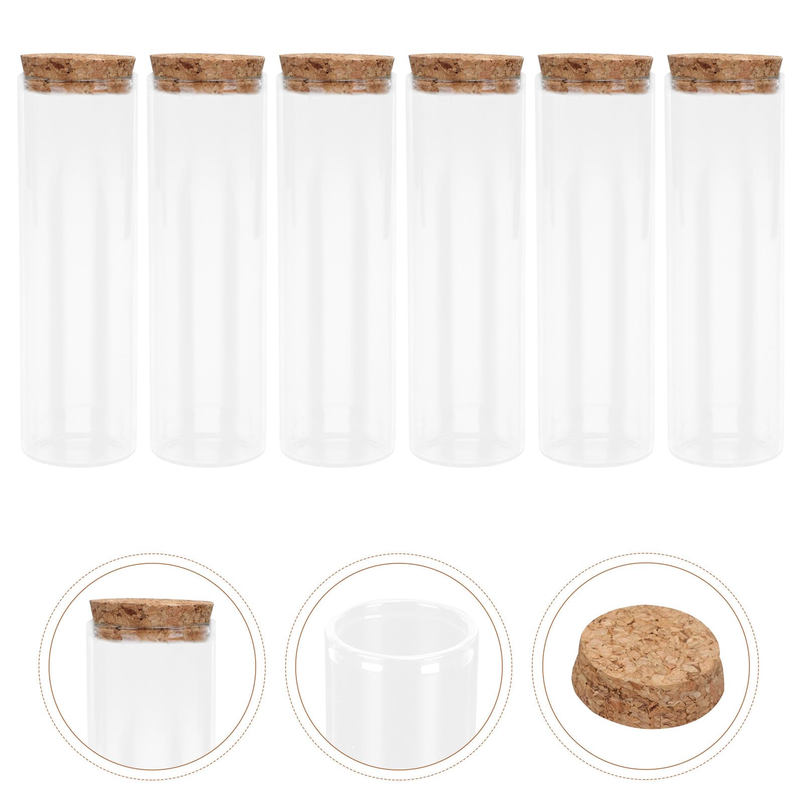 40 Glasreagenzgläser mit Korken, 30ml, Glas und Holz | Flacher Boden, Transparente Fläschchen für Deko, Party Favors und Babyshowern