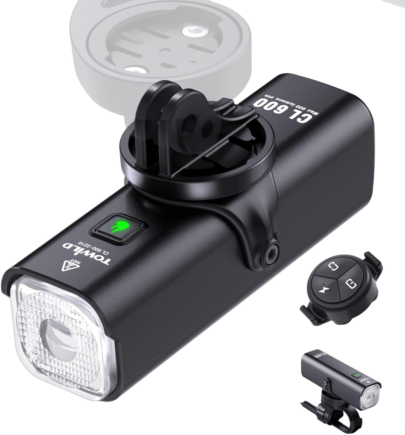 TOWILD Bike Lights for Night Riding,Compatible with Garmin/GoPro Mount,Bike Headlight,Rechargeable Battery,Waterproof Bike Front Light for Commuter Cyclists -Fits All Bikes