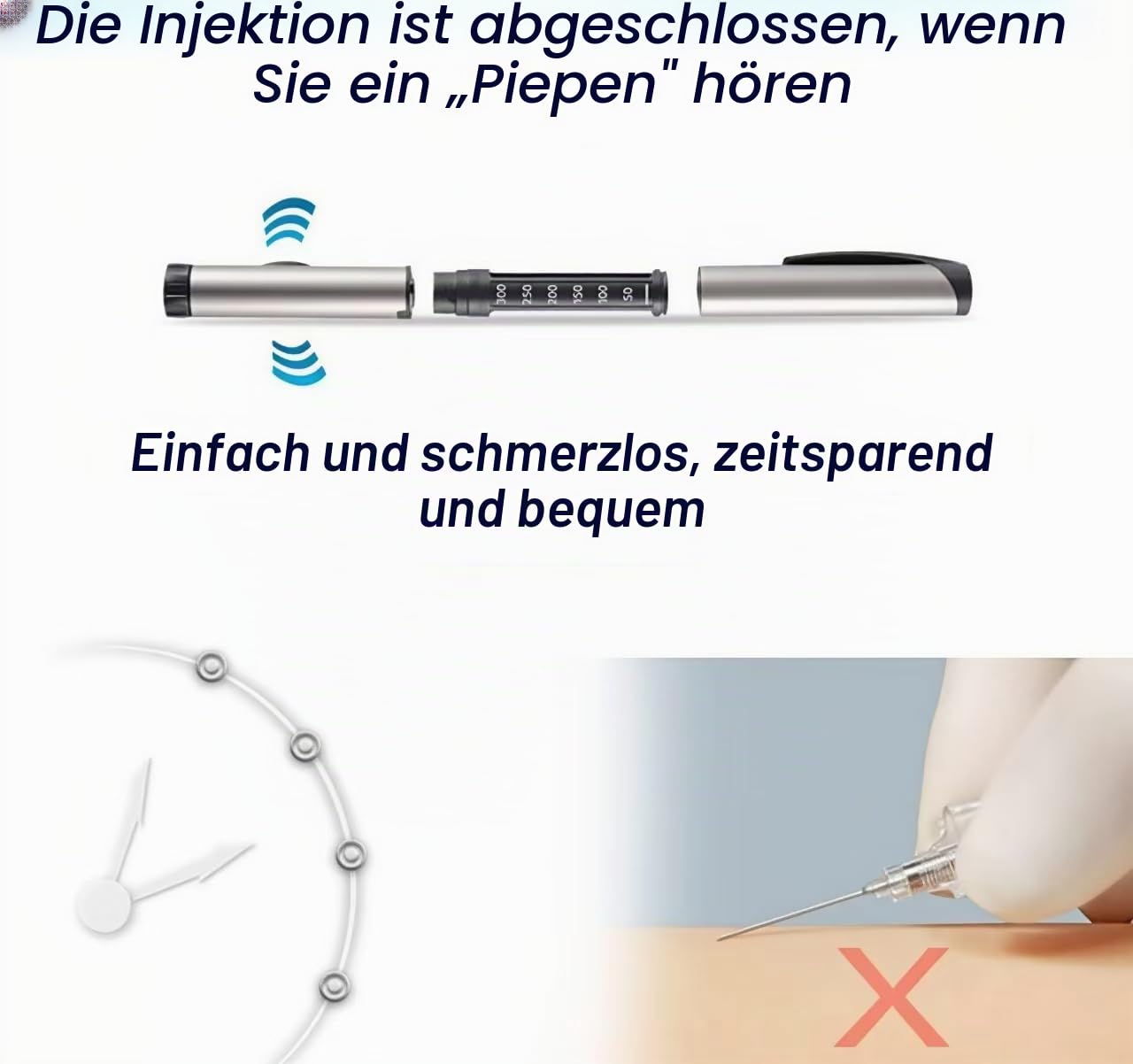 Intelligenter Insulin-Stift, Speicherfunktion mit digitaler Anzeige, NFC-Datenspeicherung und -übertragung