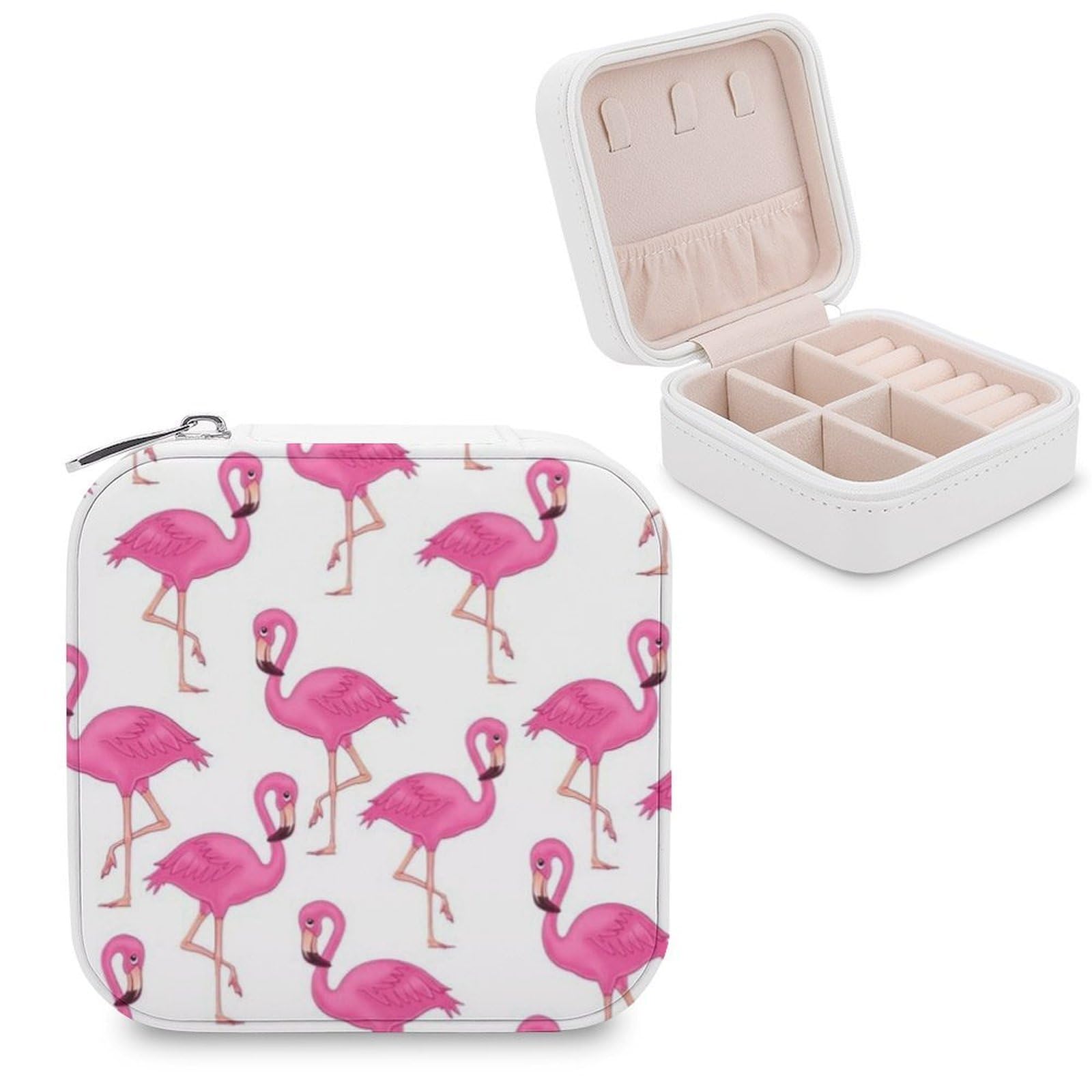 Boîte à bijoux flamant rose : le cadeau idéal avec séparateurs amovibles