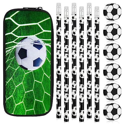 13 Estuche de lápices de Fútbol,Lápices de Fútbol de Madera,Divertidas Borradord Futbol,Lápices de Fútbol,Fútbol para Lápiz Regalos de Fiesta,Escolar Infantil Niños Alumnos Papelería Cumpleaños