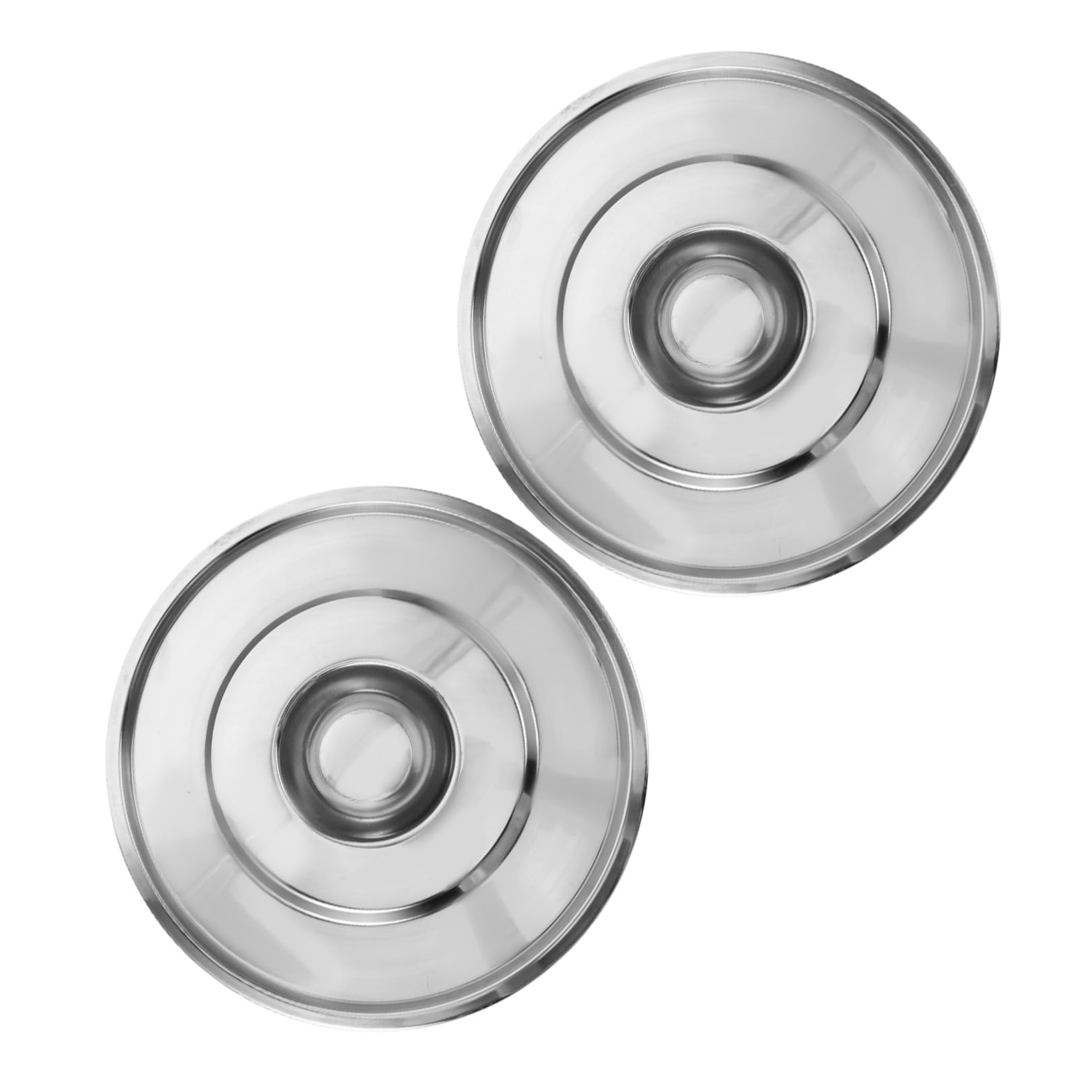 Generico 2 Pezzi Coperchio in Acciaio Inossidabile Spesso con Manico, Compatibile con Pentole, Resistente, per Cucina Domestica e Professionale, Colore Argento