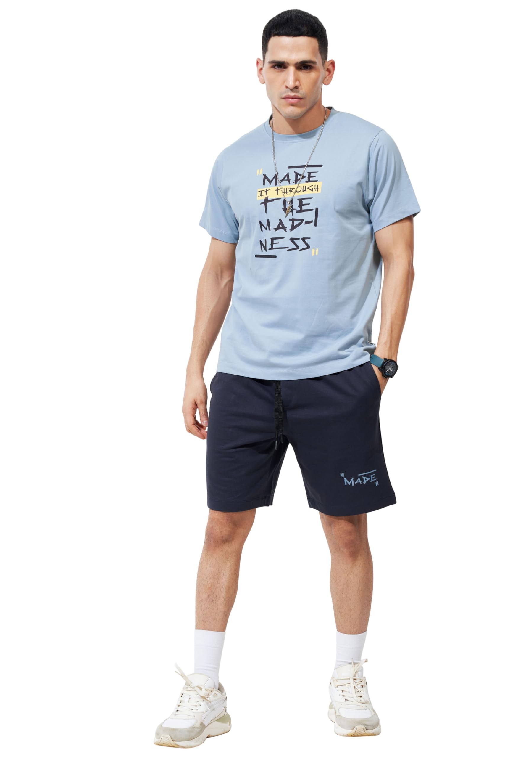 weet Cotton T-Shirt and Shorts Set for Men,Night Wear for Men,Men's Pyjama Set MCS142-picture-10