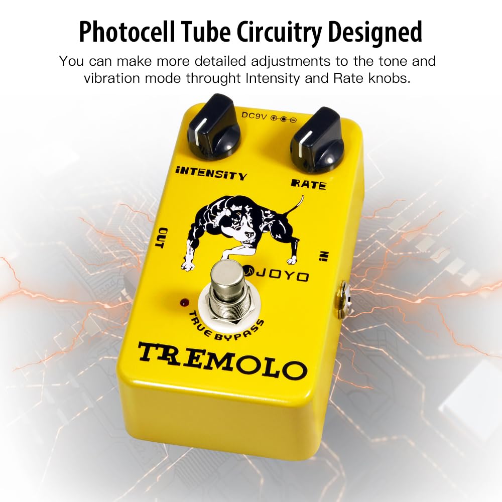 JOYO Pedal de efecto trémolo Beloved Old Amps Circuito de tubo fotoeléctrico Trémolo para efecto de guitarra eléctrica - True Bypass (JF-09)