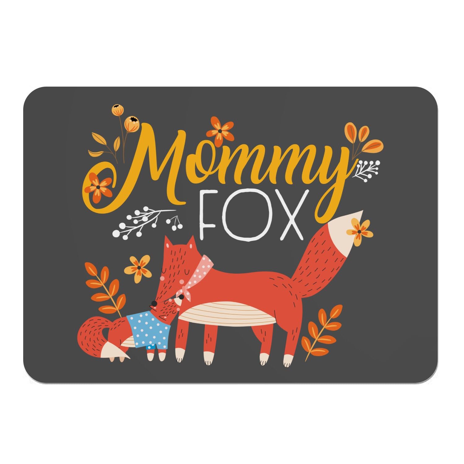 Napperon noir souple lot de 4 sets de table liège Mommy Fox 39.5x28.5