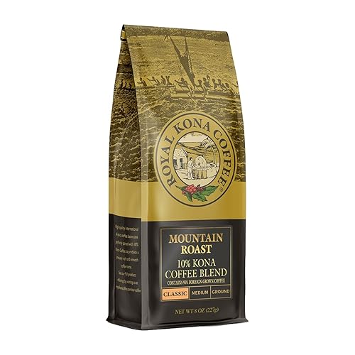 ROYAL KONA COFFEE - Café molido de tostado medio, sabor tostado de montaña, 8 onzas