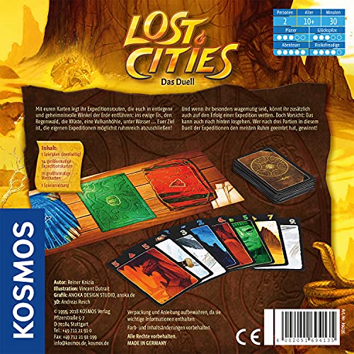 Kosmos 694135 Lost Cities - Das Duell, spannendes Brettspiel, Abenteuerspiel für 2 Personen ab 10 Jahre, Familienspiel… – Bild 3