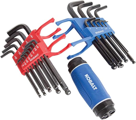Kobalt 498877 23Piece TGrip Handle Hex Key Set, Inch/Metric