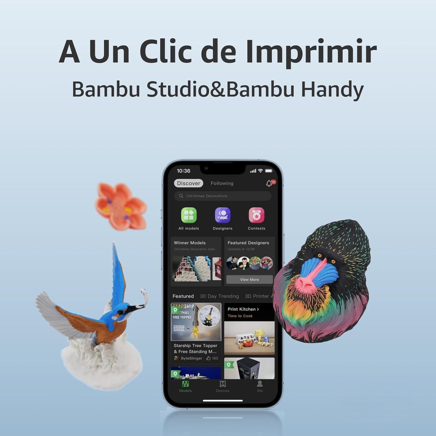 Bambu Lab A1 Mini Combo Stampante 3D - Veloce FDM, Multimateriale, Calibrazione Automatica
