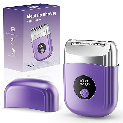 Maquinillas de afeitar eléctricas inalámbricas para mujer, afeitadora eléctrica de viaje con pantalla LED, afeitadora corporal recargable para área