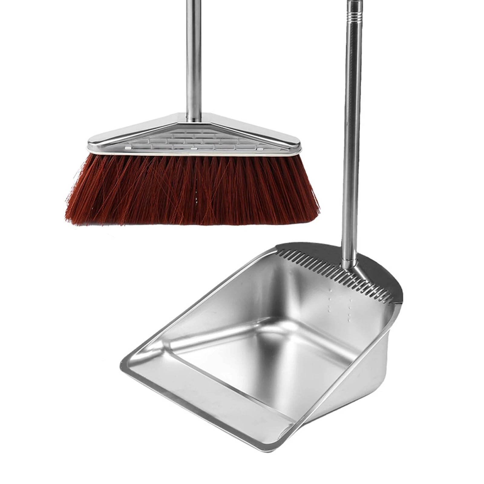 Besen Und Kehrschaufel Set Besen Kehrschaufel-Set, Edelstahl, magische Bürsten, Kombination, Haushalts-Combo-Reinigungswerkzeug, Kehrschaufel, Langer Griff, Kehren(Style B)