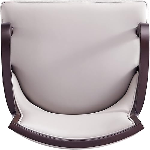 Miniatura 10 de Manhattan Comfort Grand - Sillón de comedor de piel sintética de 18.5 pulgadas, color gris claro