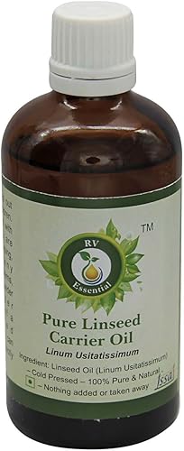 Aceite de linaza | Linum Usitatissimum | 100% puro natural | para cocinar | para pintar | para cabello | prensado en frío | 1.7 fl oz | 1.69 oz por