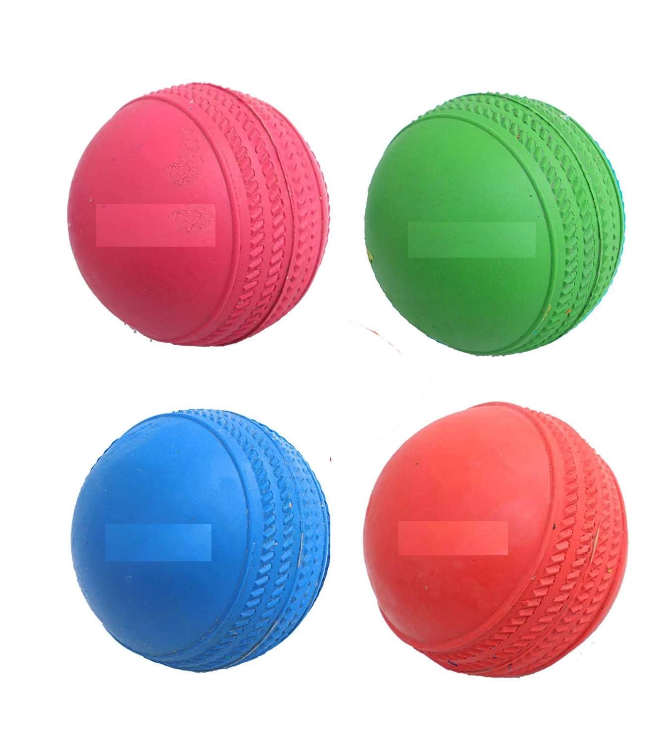 Rubber Cricket Ball, Multicolor (Pink, Green, Blue, Red), 7 cm Diameter, Pack of 4, for Cricket Practice, 6 Years and Up-image-8