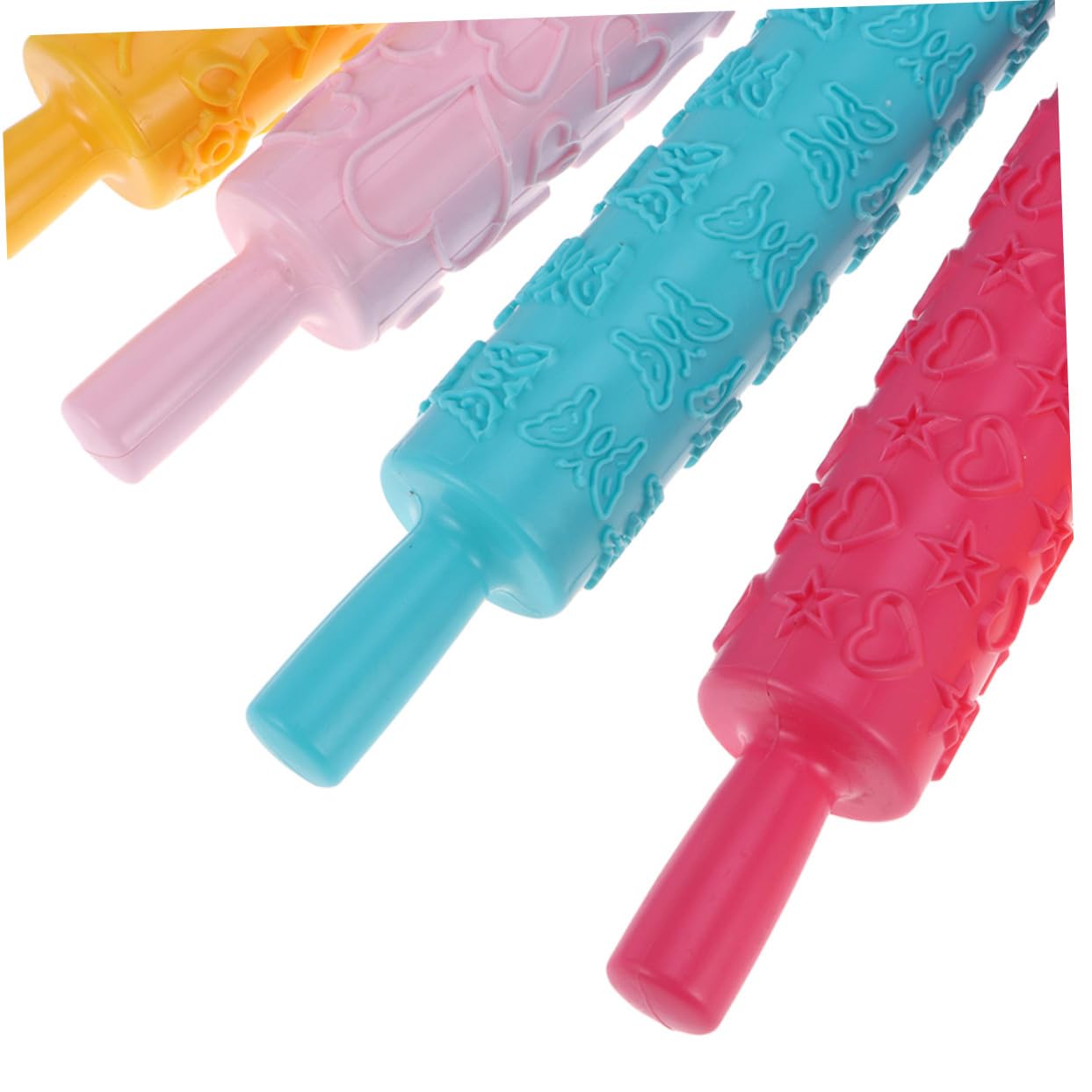 Veemoon Moule en Relief 8pcs en Plastique Rouleau à Pâtisserie Multifonctionnel Facile à Tenir Cuisine DIY Décoration de Gâteaux Plusieurs Styles