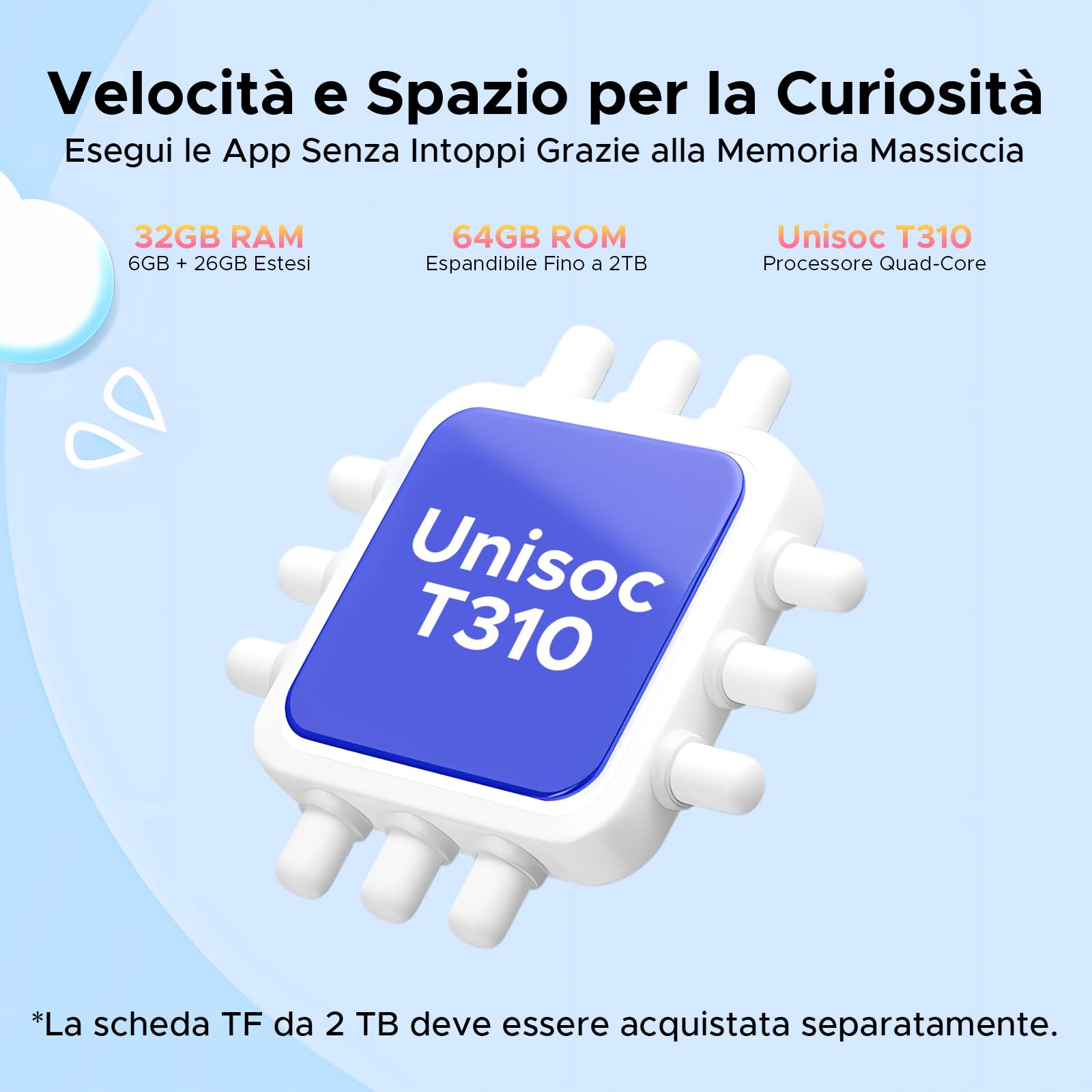 P10 Kid Tablet Bambini 10 Pollici, Tablet Android 16, 90Hz, 32GB RAM+64GB ROM, 7000mAH, Vetro Curvo 2.5D, WiFi5/Face ID/OTG/Widevine L1, Include Accessori per Tablets per Bambini, Blu