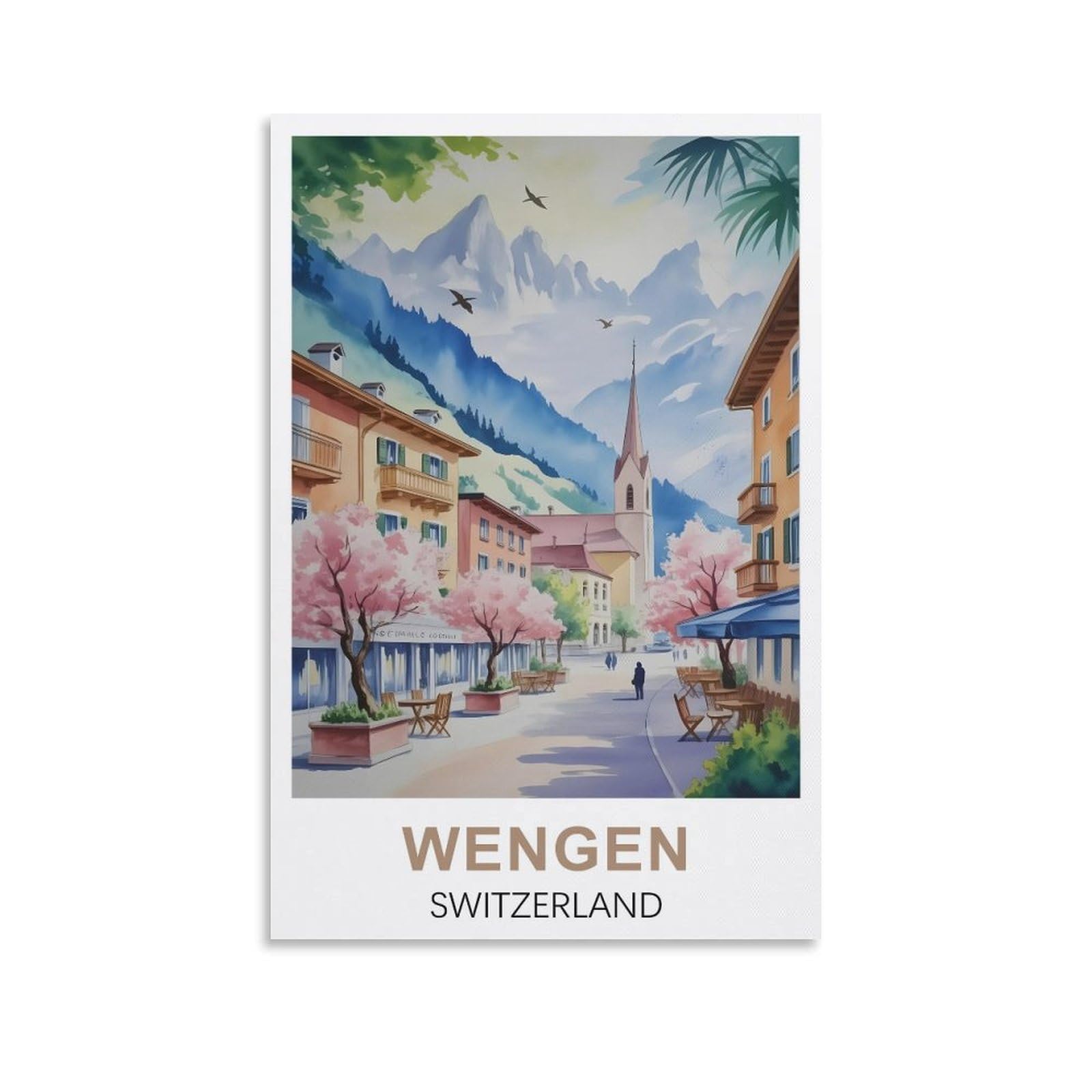 Ezmlfa S265 Diy 5D Diamond Painting Kits For Adults,Wengen Switzerland Diy Diamond Art Kits Gem Painting Crafts For Home Wall Decor 50X60cm