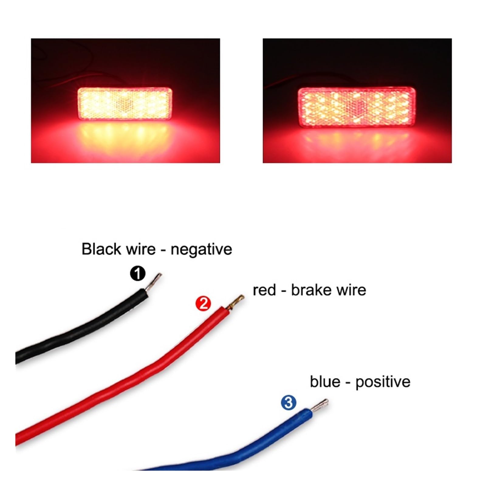 Fanale posteriore per moto Fanale posteriore a LED universale da 12 V con catarifrangente bianco, rosso e giallo, luce freno integrata per moto, fanale posteriore a LED per moto.