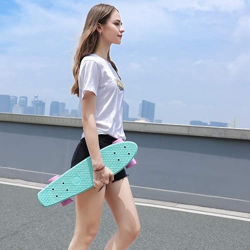 Miniatura 5 de Playshion - Patineta miniatura de 56 cm22 pulgadas para principiantes con cubierta resistente