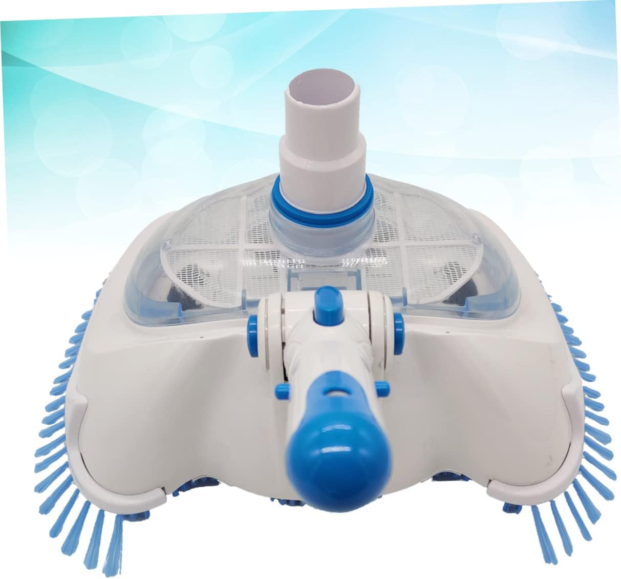 Vacuum Cleaning Head for Swimming Pools Transparent Cover Durable Bristles for Inground Above Ground Vinyl Pools Corner Wall Cleaning Tool