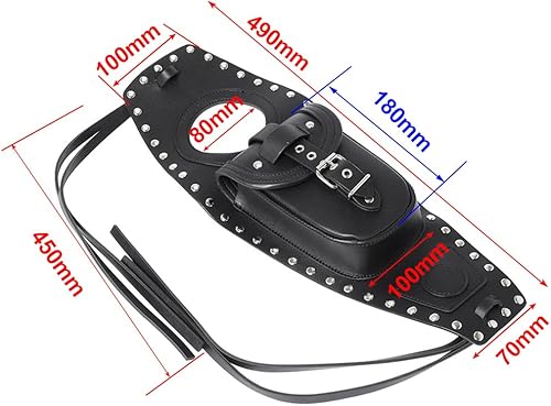 Miniatura 4 de GZYF Motorcycle Gas Fuel Tank Bag, PU Leather Dash Console Center Pouch Rivet Bag for Harley Iron 883 XL883N 2014-2015, Forty Eight XL1200X 2013-2014