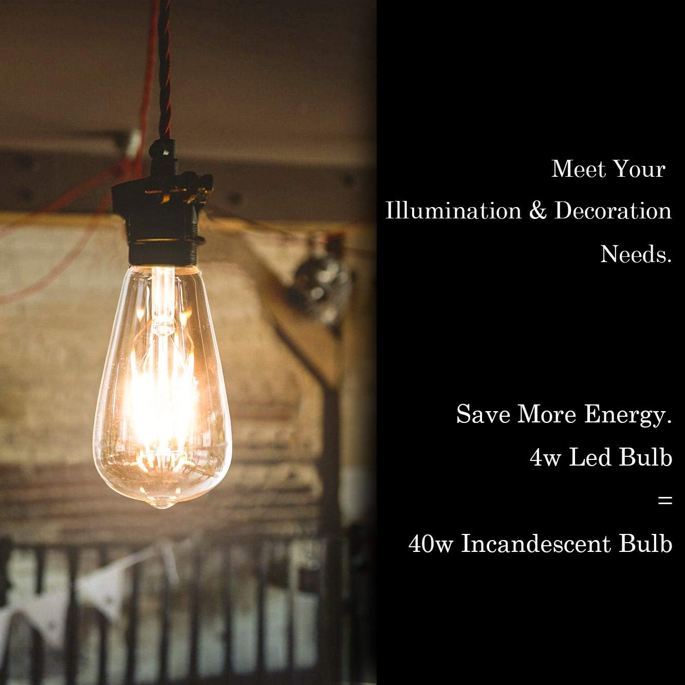 Edison LED Light Bulbs, 4W Vintage Light Bulbs Dimmalbe LED Bulb ST64 Antique LED Bulb Squirrel Cage Filament Light for Decorate Home, E26, 2700K, Clear Glass,Soft Warm White