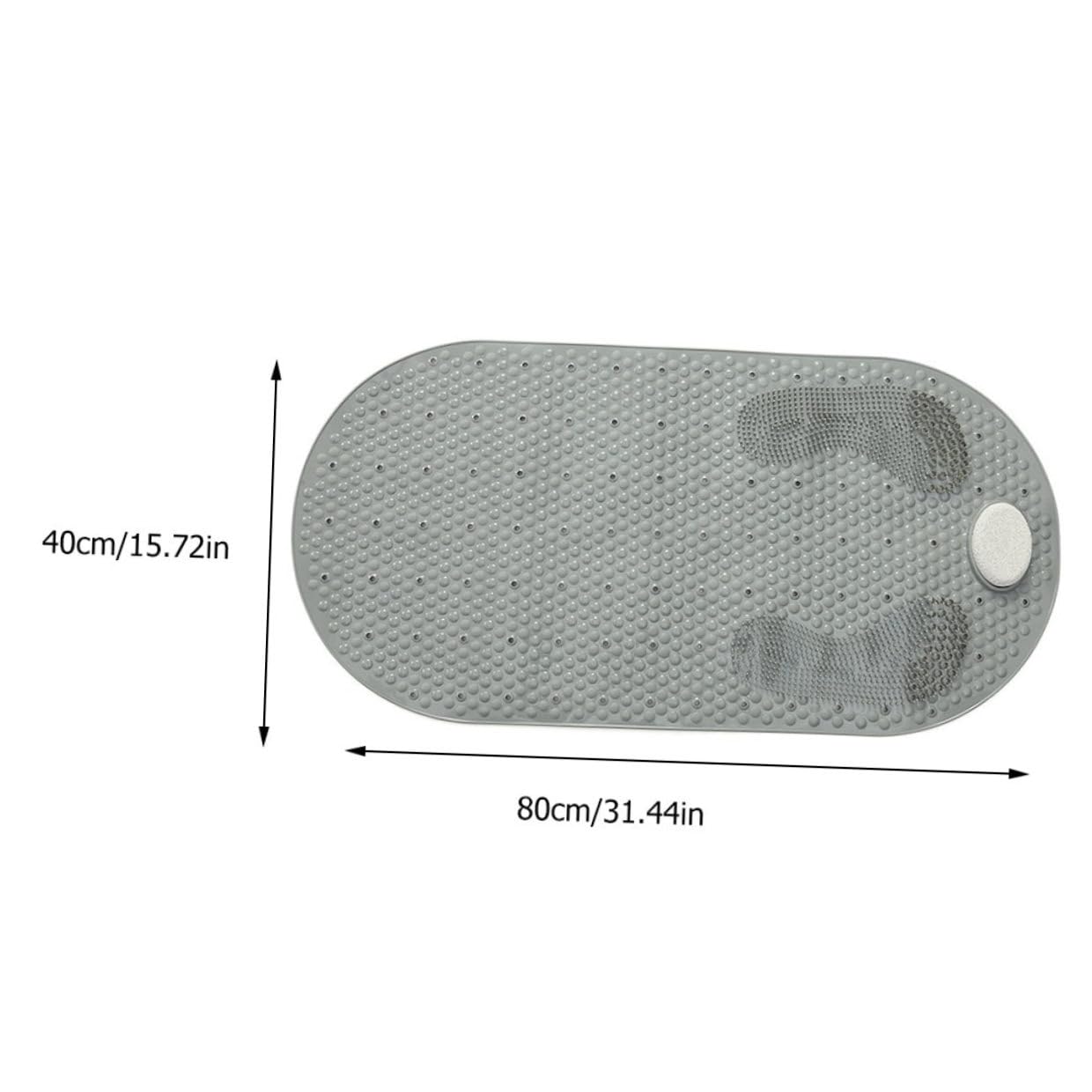 KOMBIUDA Tappetino Antiscivolo Ventose 40x80 Cm Pvc Massaggiante per Piedi Pietra Pomice e Drenaggio per Bagno e Doccia, Fissaggio Stabile per Sicurezza e Igiene Quotidiana