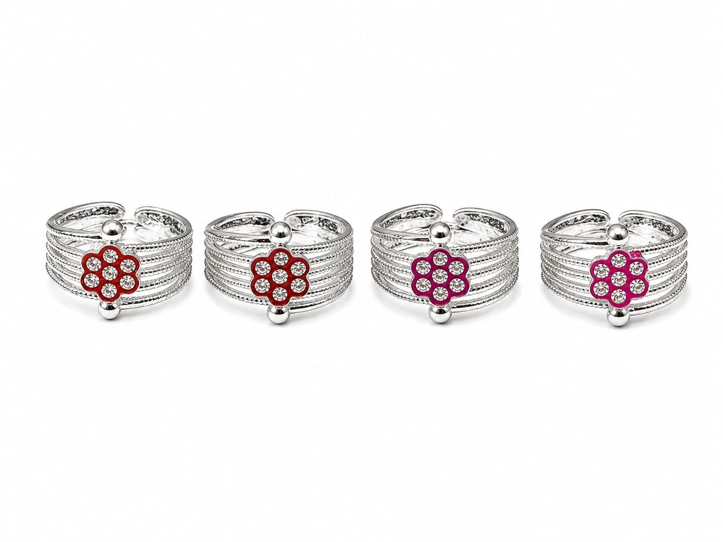 Floral Crystal Adjustable Toe Ring Set-picture-15
