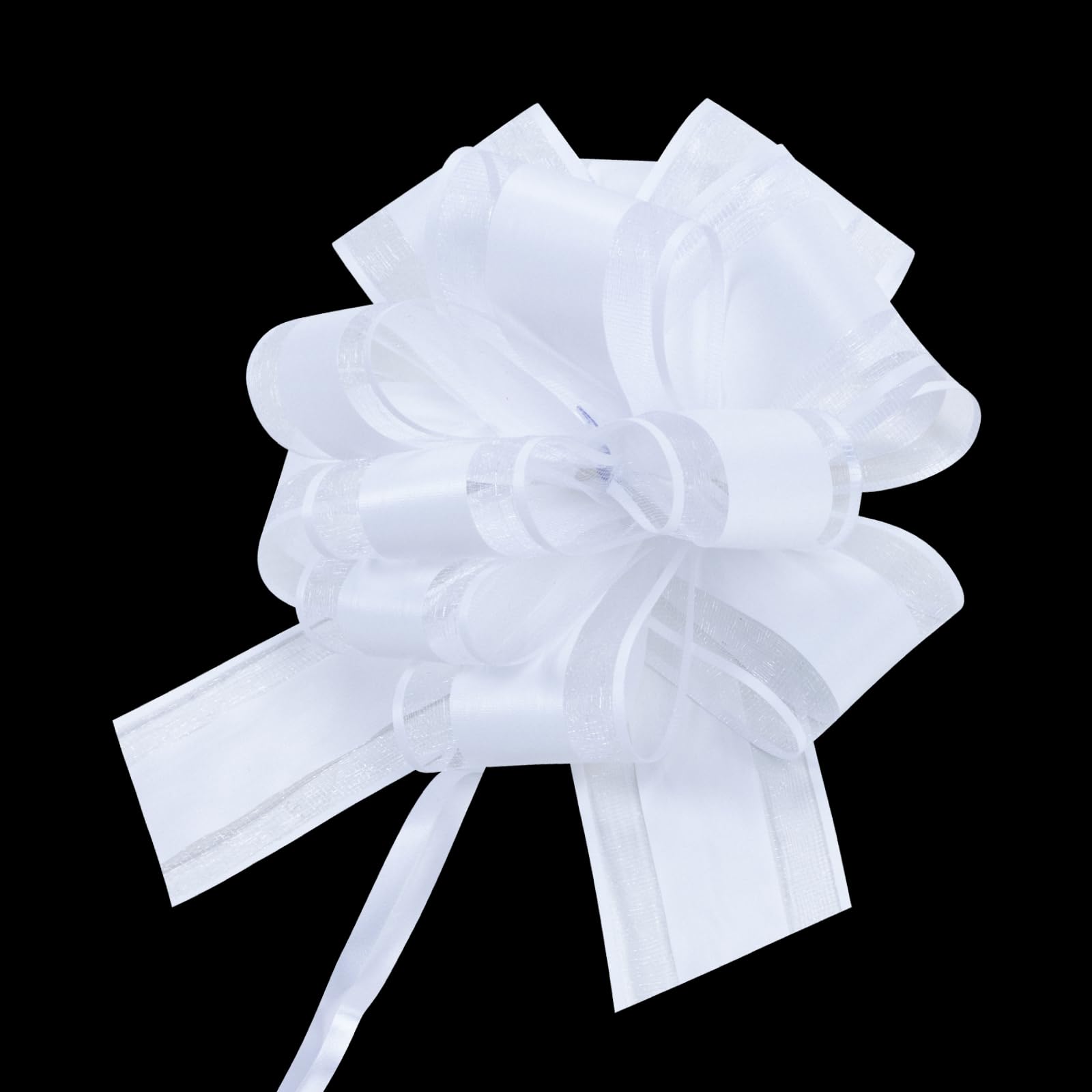 12 fiocchi bianchi in organza da 15,2 cm, perfetti per confezioni regalo, decorazioni per matrimoni, fiocchi per auto, feste di compleanno, Natale e San Valentino