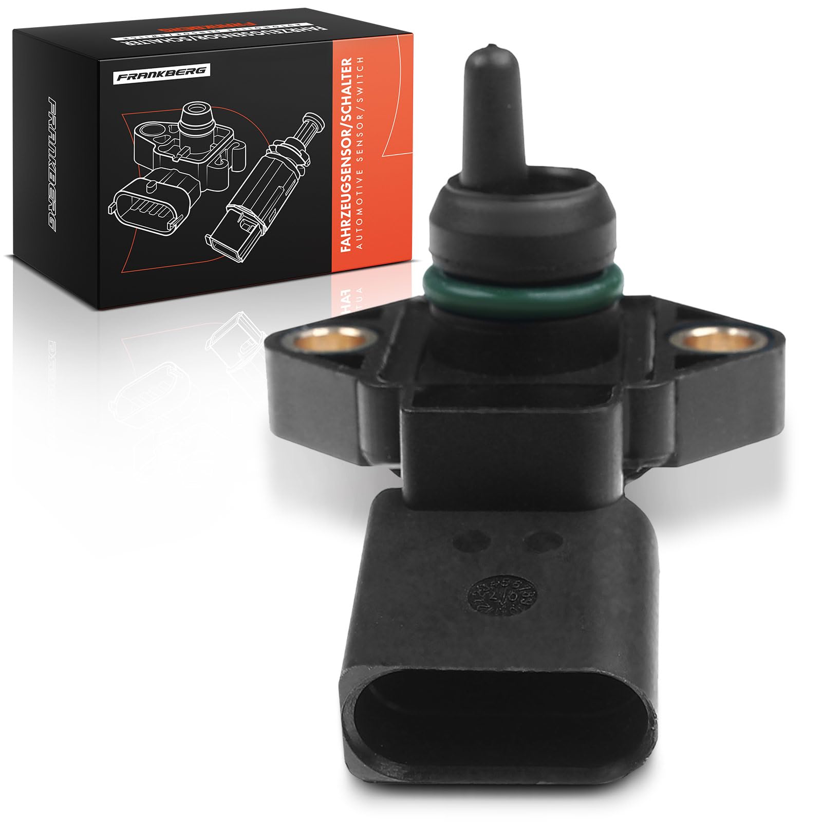 Frankberg Sensor de presión del tubo de aspiración 4-Polos para B-o-r-a Cad.d.y II Golf IV LT 28 Lupo New Beetle P-a-s-s-a-t Polo S-h-a-r-a-n 1.4L-2.8L 1996-2010 038906051
