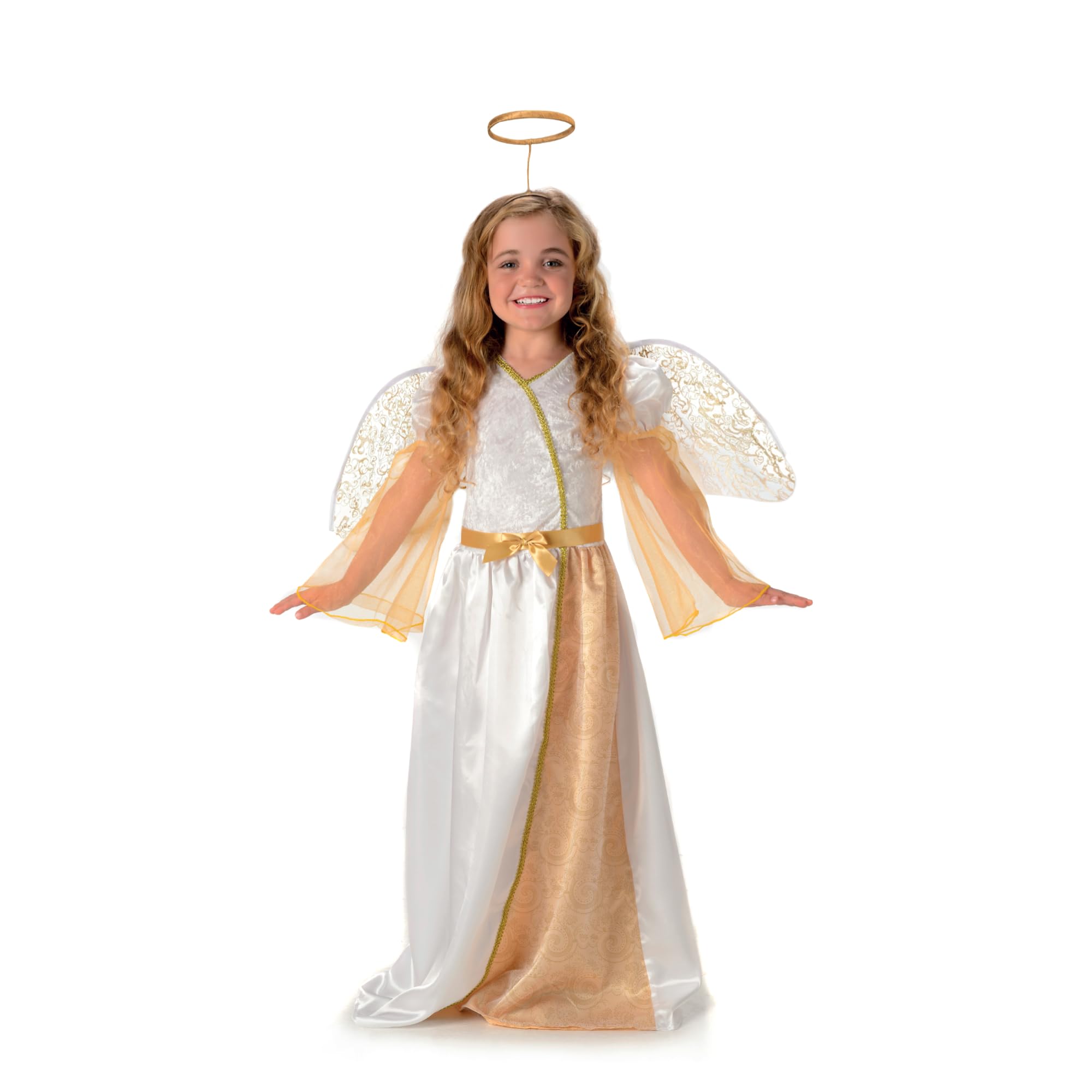 My Illusions Girls Angelic Angel Deluxe Nativity Christmas Fancy Dress Kids Xmas Costume (Small 4-6 Years)