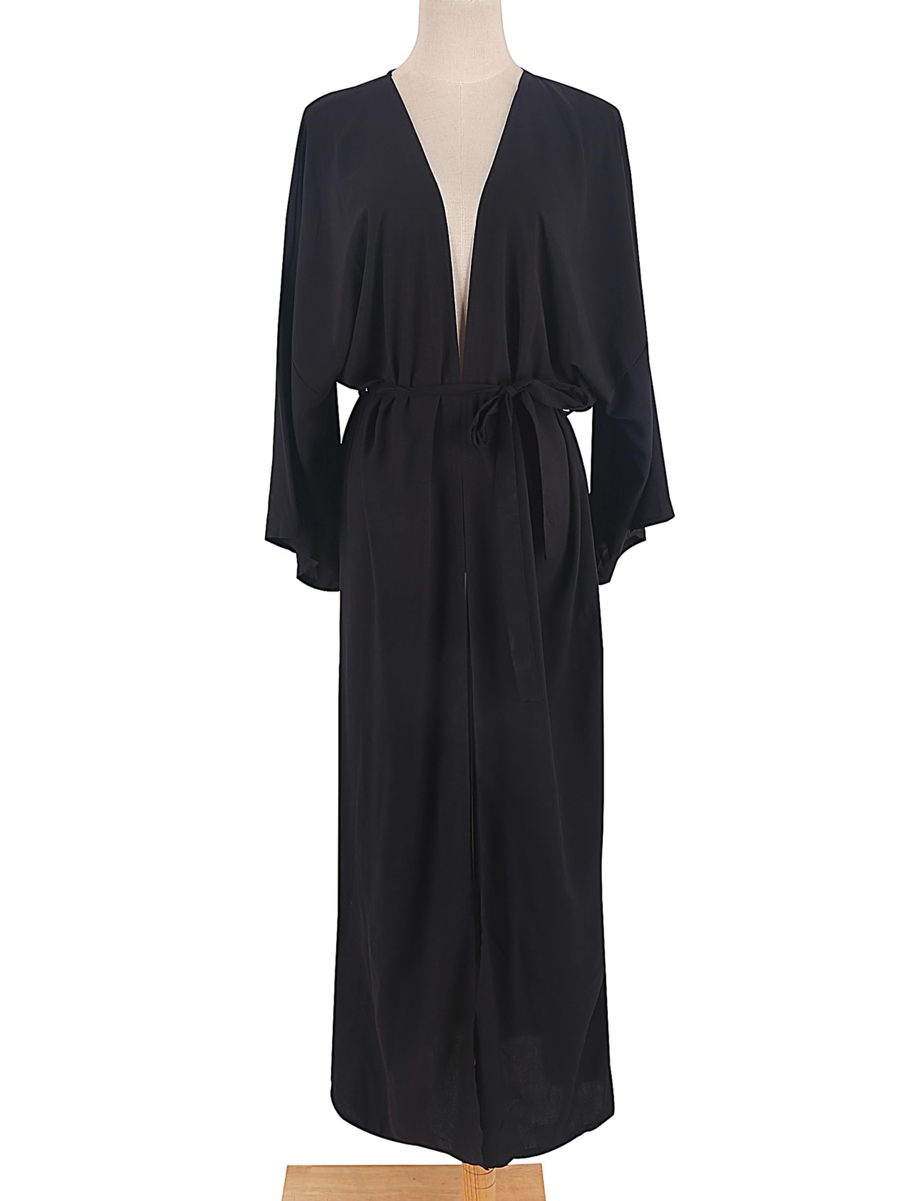 Cardigan pour femme - Manteau de plage surdimensionné - Manches larges - Avec ceinture - Pour l'été