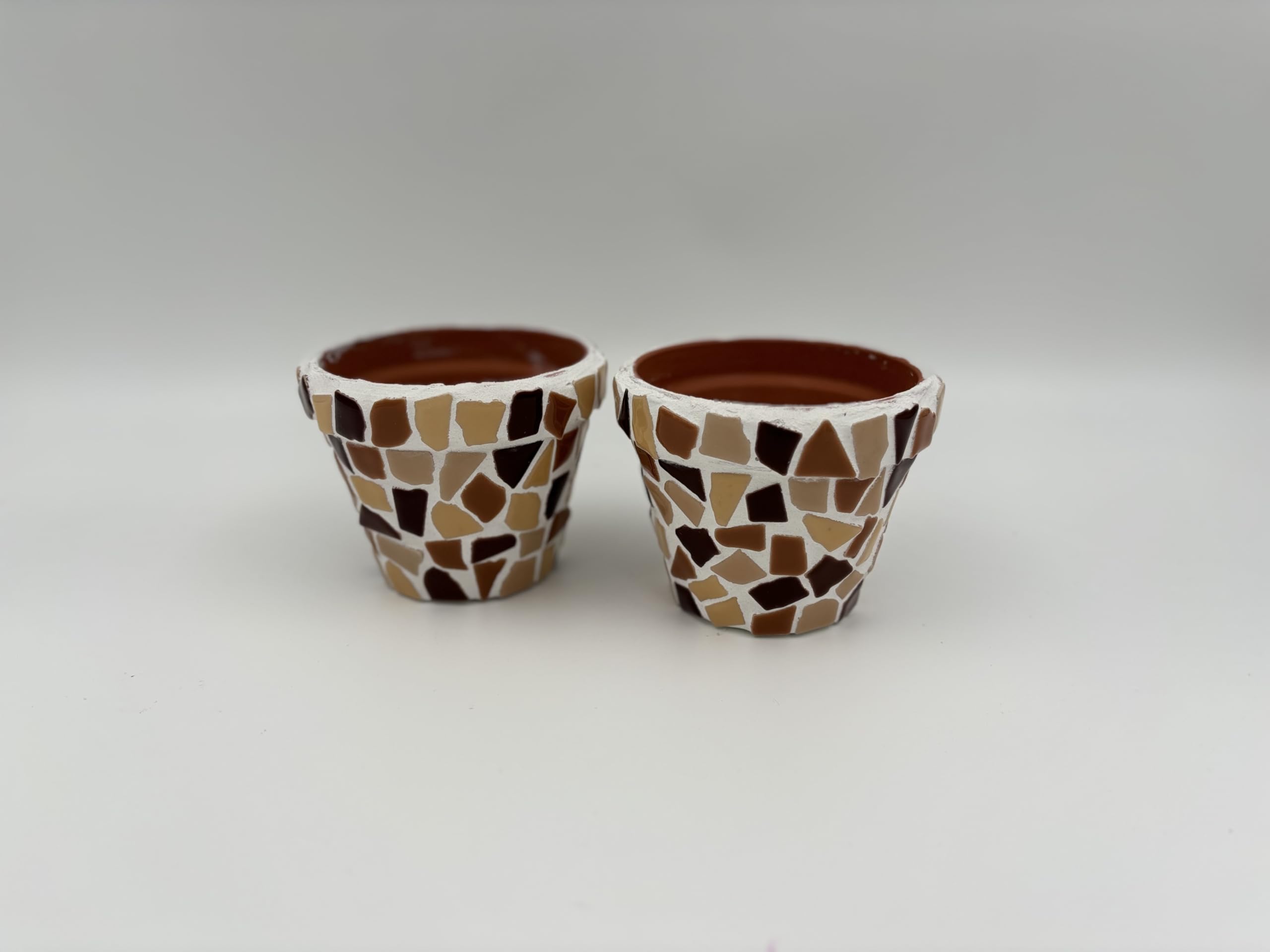 Little Creations Mosaic Flower Pot Sand | DIY Craft Set Adults | Design Your Own Flower Pot | 10 x 9 cm | Flower Pot Decoration | DIY Decoration | DIY Set Adults | 2 x Flower Pot