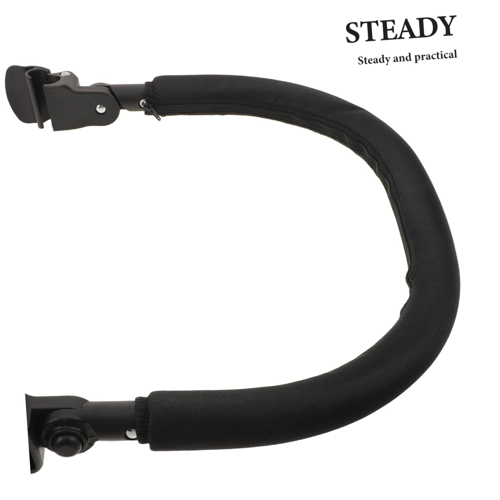 Barre de Protection pour Poussette Bébé Angle Réglable et Matériau en Tissu Oxford Noir, Antidérapante, Balades en Extérieur