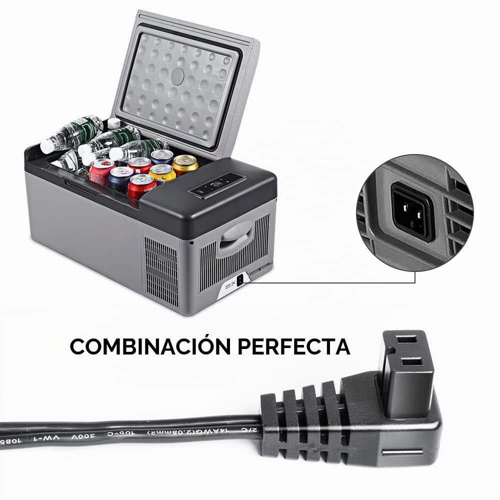 KFD Cable de Alimentación Nevera 12V Cargador para Mobicool FR40 Alpicool Outsunny Compresor Portátil C00-034V90 C00-037V90 Bodega BougeRV Congelador 220V a 12V Adaptador Car Refrigerator Nevera Coche