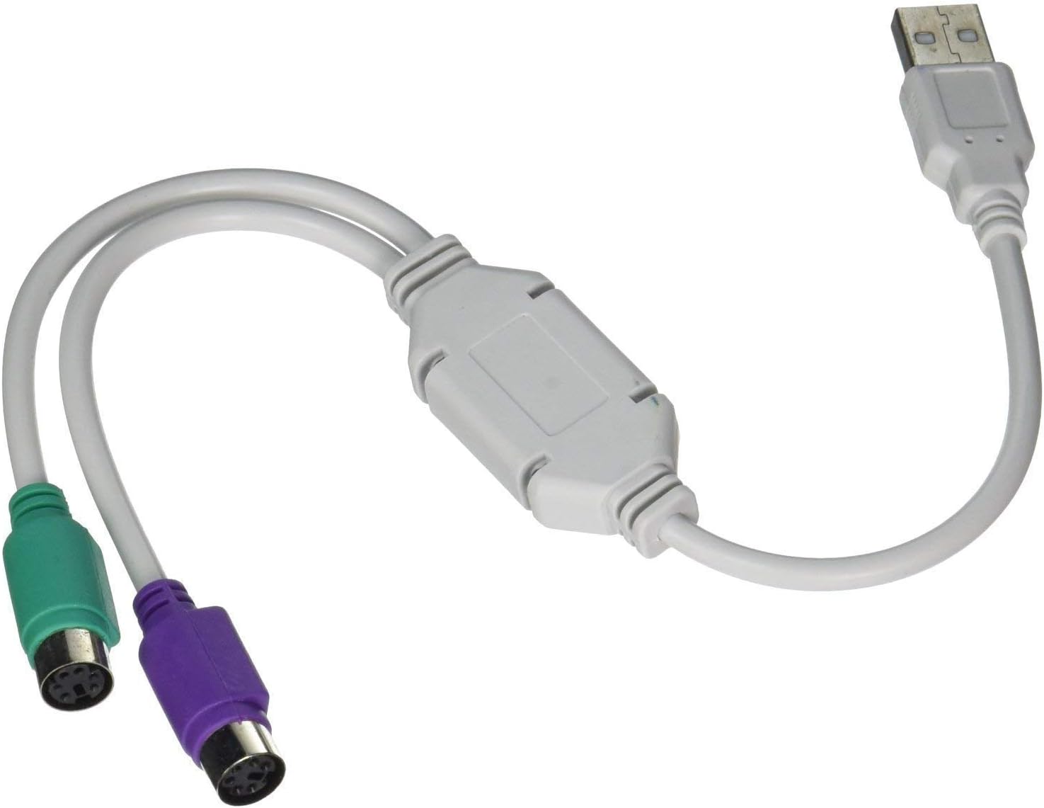 Ganix PS2 Active Adapter USB Type A Male to PS 2 Female (White)