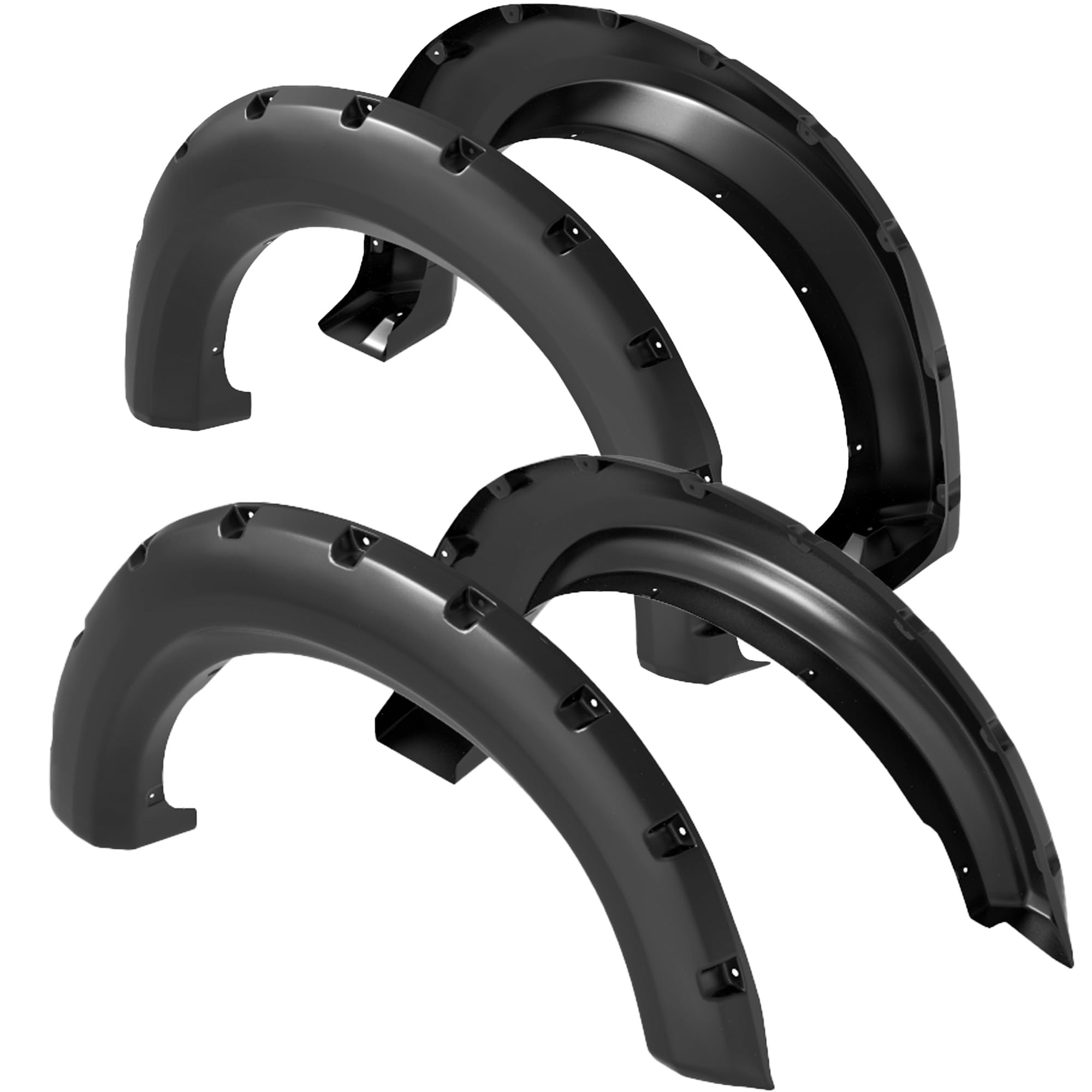 YITAMOTOR Fender Flares Kit Compatible for 2009-2014 Ford F-150 (Not Fit Raptor Models), Smooth Black Finish Pocket Rivet Style