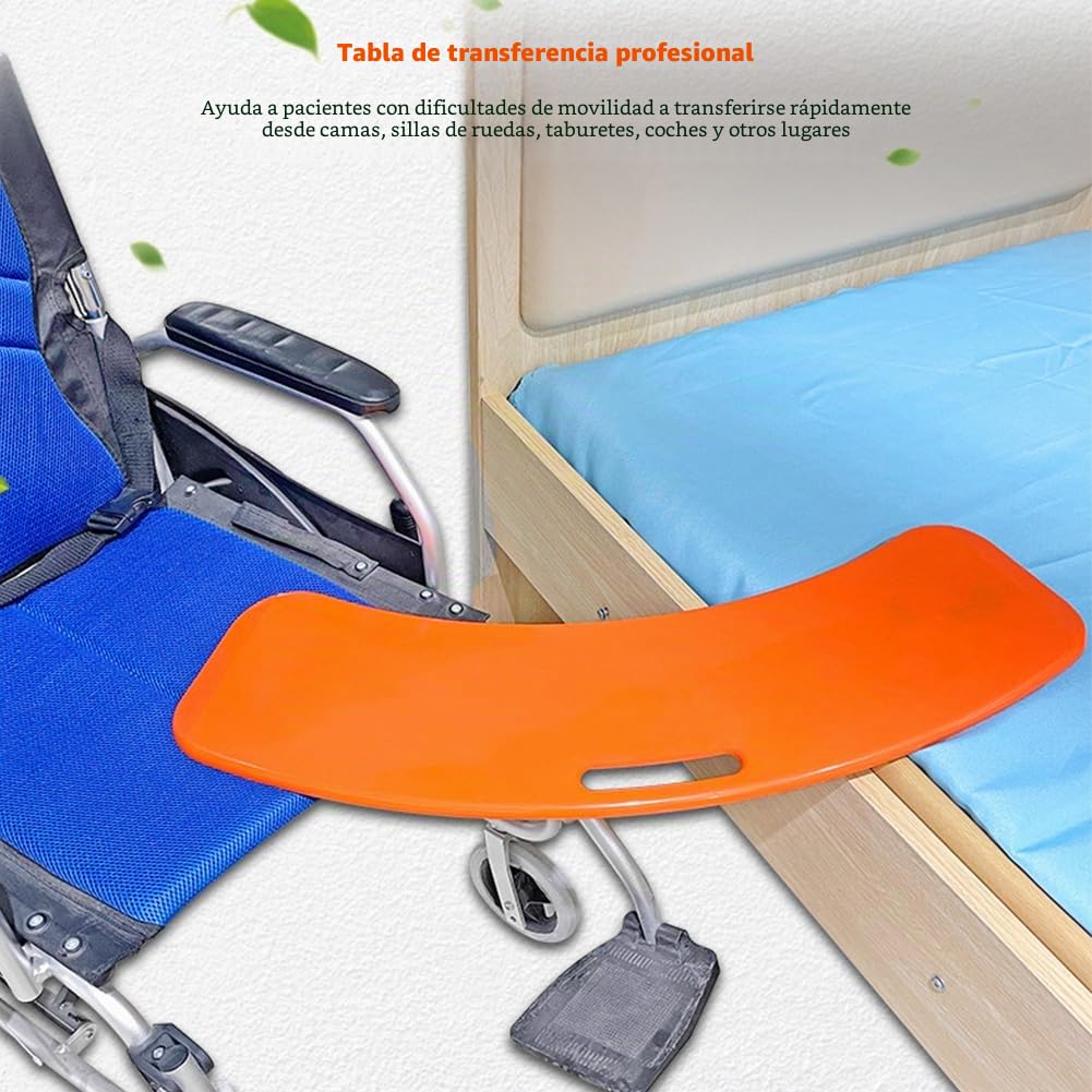 Tabla de transferencia para pacientes o Handica de silla de ruedas a la cama, con asas de hasta 150 kg, 80 x 21 x 0,8 cm, azul cielo