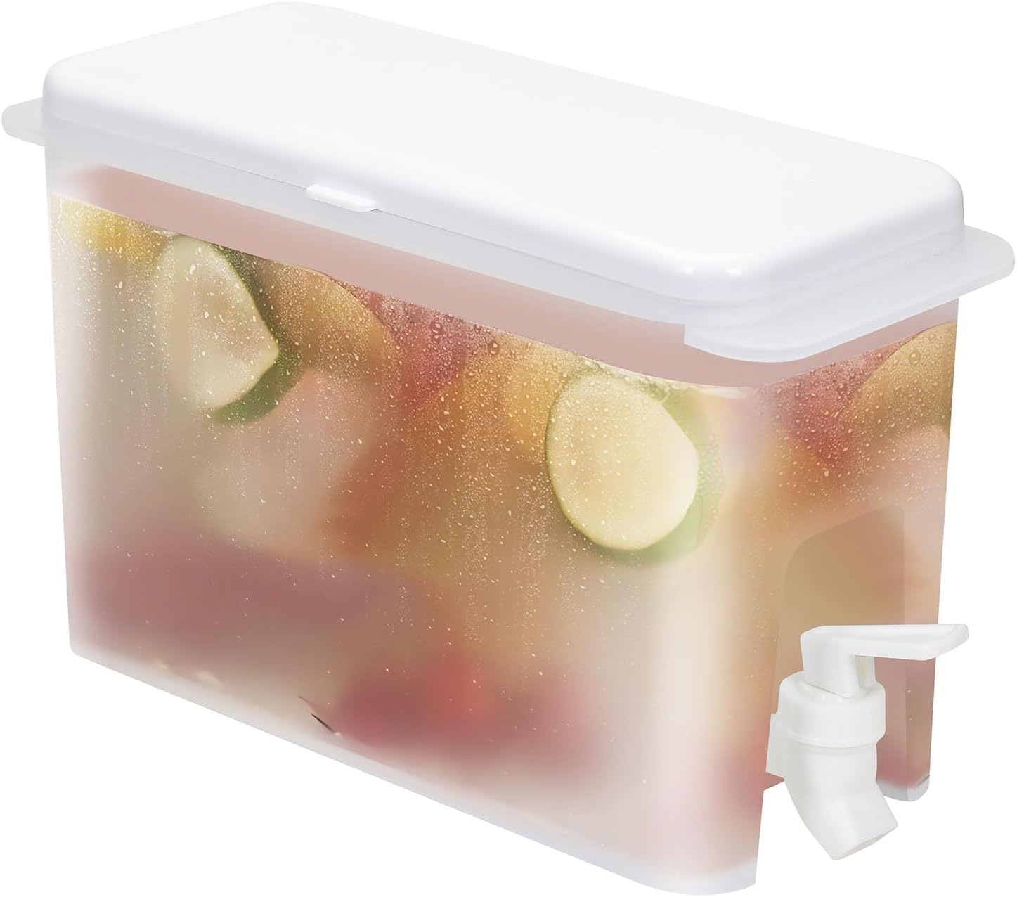 Greenfields Drink, Milk, Juice Dispenser - Water Fridge Dispenser With Tap - Jug Chiller Large Dispenser For Milk, Fruit, Fusion, Ice Teas And Juices - Teapot Dispenser With Faucet (3.5L)