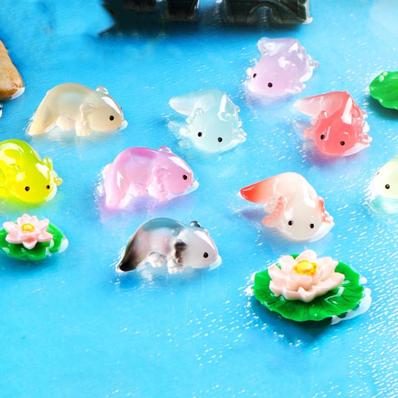 Abaodam 9pcs Mini Resin Ornaments for Home Decor Glow Dark Miniature Animal Statues Nursery Wall Decor, Assorted Color - Image 2