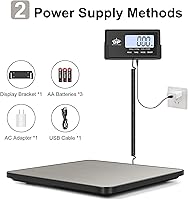 Vista 6 de QP Báscula de Envío, 440 lb/0.35 oz Báscula Postal Digital de Alta Precisión, Báscula de Franqueo, Función de Retención/Tara, Pantalla LCD