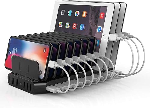 Unitek Estación de carga rápida con carga rápida 3.0, estación de carga múltiple USB para múltiples dispositivos, iPhone, iPad, tableta, Kindle