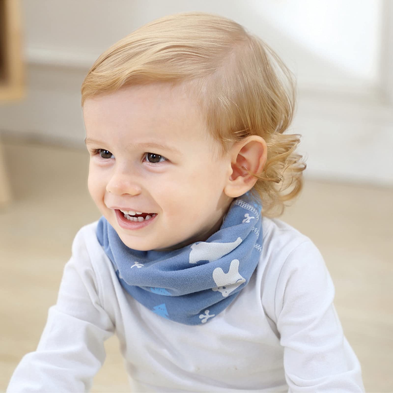 Bufanda Bebé Algodón Infantil Calentador Cuello Otoño Invierno Multipropósito a Prueba de Viento 4 Piezas